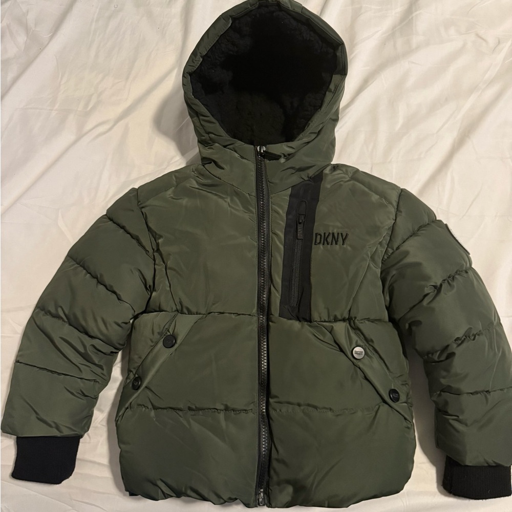 DKNY Olive Hooded Puffer Coat